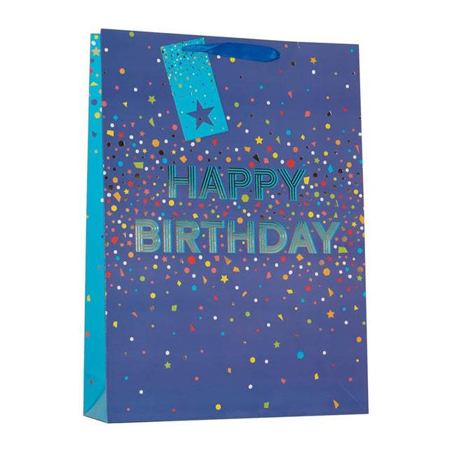 GIFT BAG HAPPY BIRTHDAY BLUE EXTRA LARGE