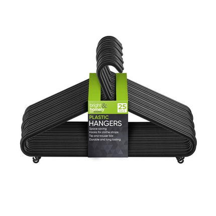 Bright & Homely Black Plastic Hangers Single