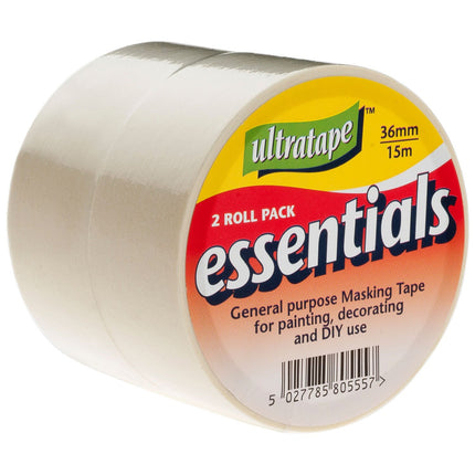 Ultratape Essentials Masking Tape 36mm x 15mm 2pk