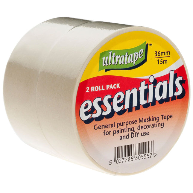 Ultratape Essentials Masking Tape 36mm x 15mm 2pk