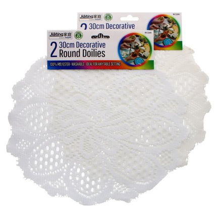 Rysons Round Table Doilies 2pk White &  Off White