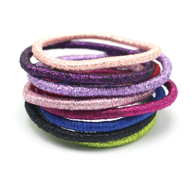 Glamafied Hair Ties Glitter Multicolor 18pk