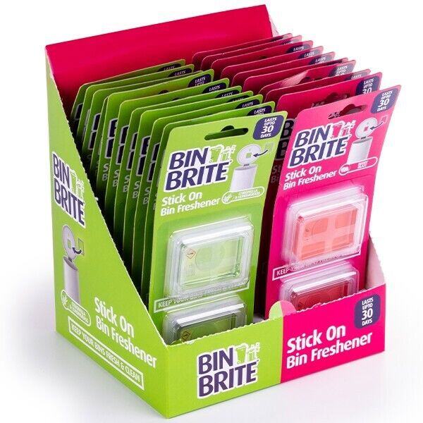 BIN BRITE STICK ON BIN FRESHENER 2 PK ASSTD