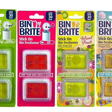 BIN BRITE STICK ON BIN FRESHENER 2 PK ASSTD
