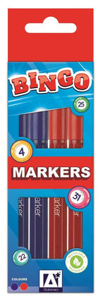 BINGO MARKERS ASST COLOURS 4PK