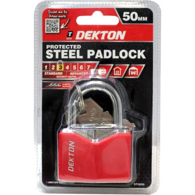 Dekton 40mm Protected Steel Padlock With 3 Keys