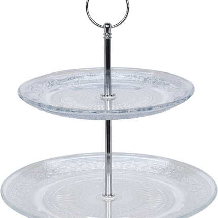 Two Tier Glass Cake Stand