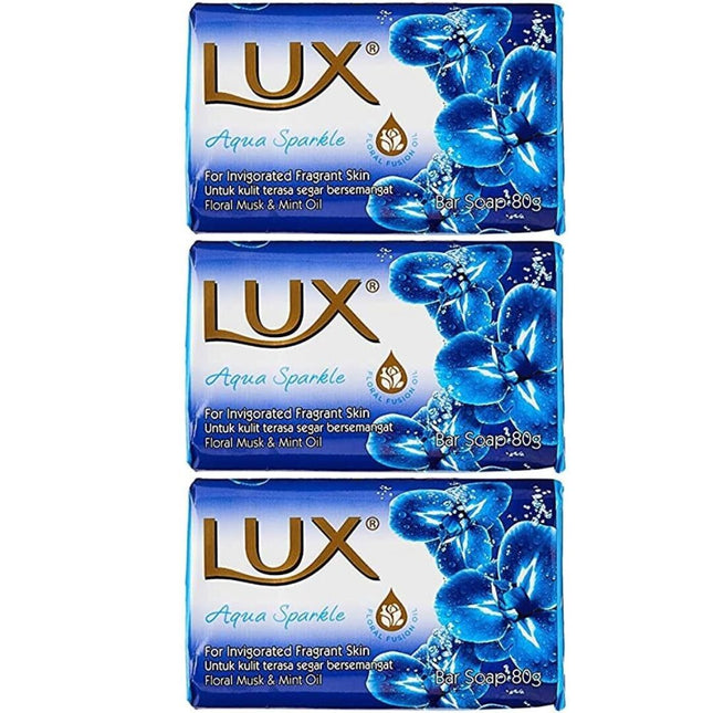 Lux Soap Aqua Sparkle 80g 3pk