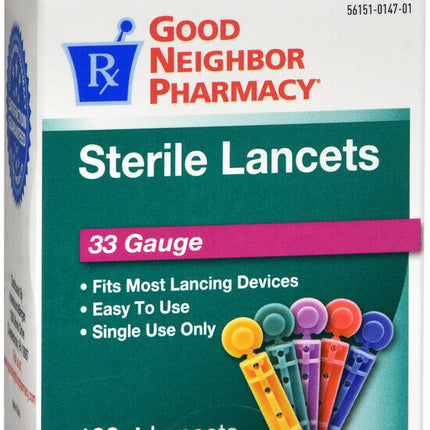 Good Neighbor Pharmacy Sterile Lancets 100's 33 Gauge