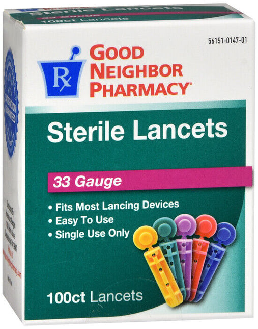 Good Neighbor Pharmacy Sterile Lancets 100's 33 Gauge