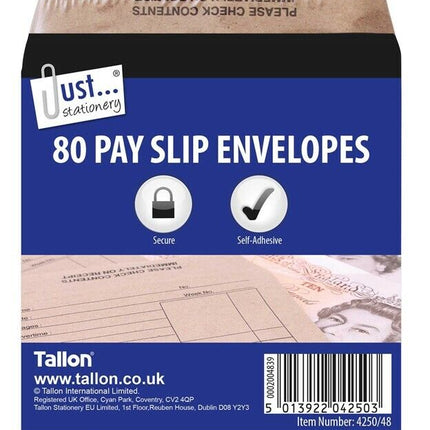 Just Stationery Pay Slip Envelopes 80 pack