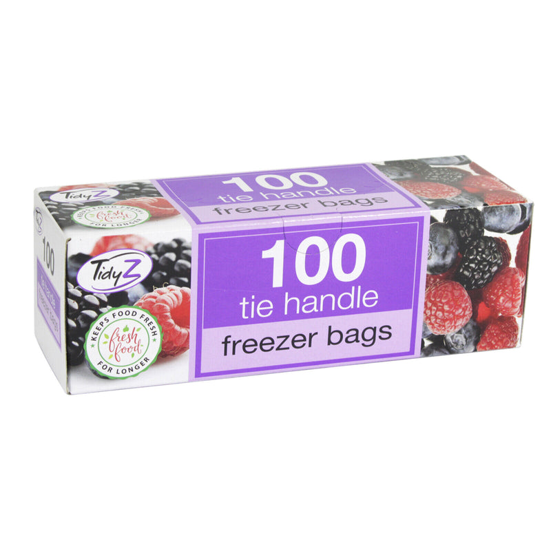 TidyZ Freezer Bags Tie Handle 100pk