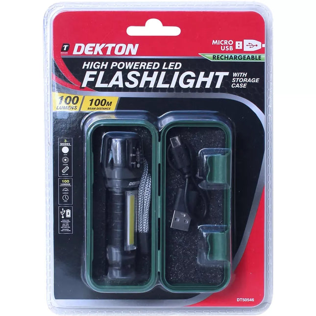 Dekton Rechargeable LED Flash Light