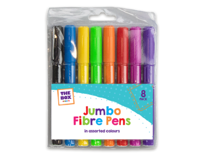 The Box Create Jumbo Fibre Pens 8pk
