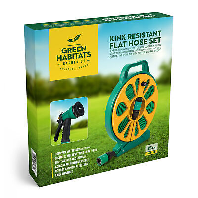 Green Habitats Flat Hose Spray Set 50ft  Yellow