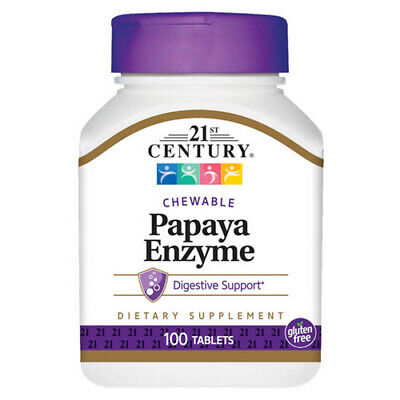 21st Century Chewable Papaya Enzyme Tablets 100's
