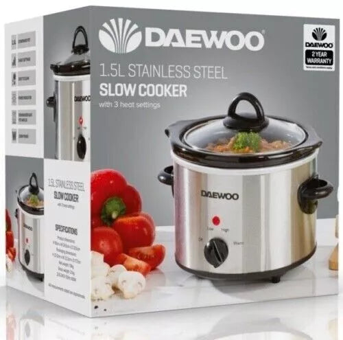 Daewoo Stainless Steel Slow Cooker 1.5L