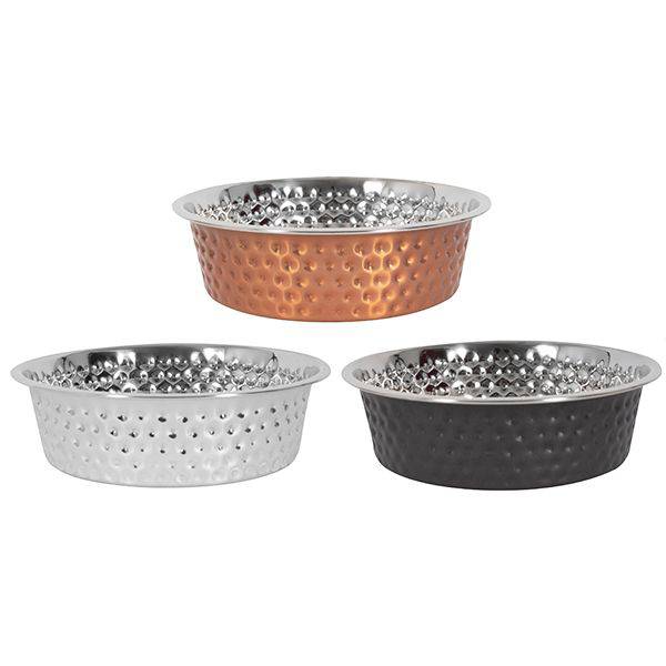 Smart Choice Hammered Stainless Steel Pet Bowl 350ml SC153