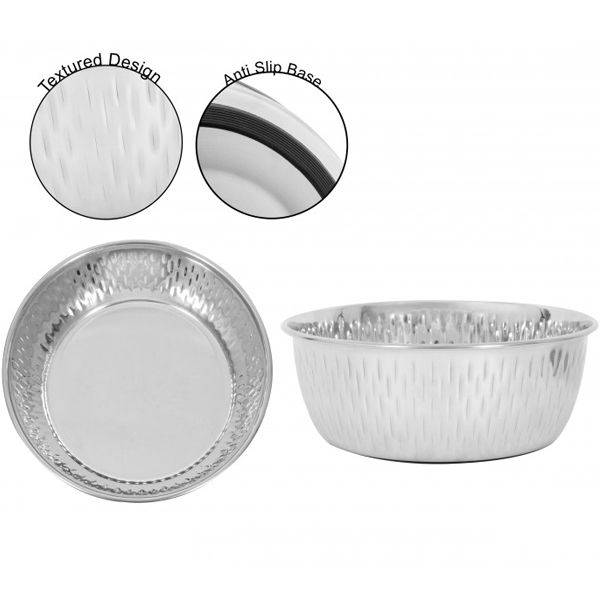 Smart Choice Stainless Steel Textured Anti-Slip Pet Bowl 900ml
