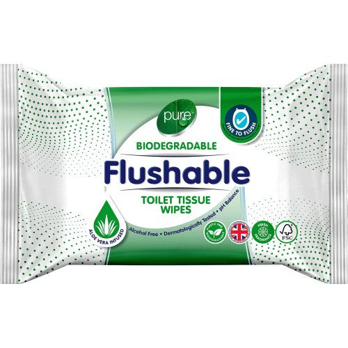 Pure Flushable Toilet Wipes