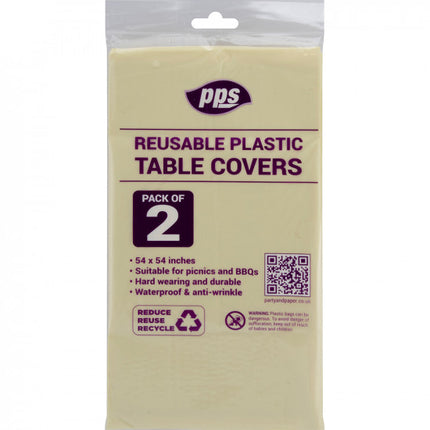 Party Plastic Table Cover 54x54 Assorted 2's"