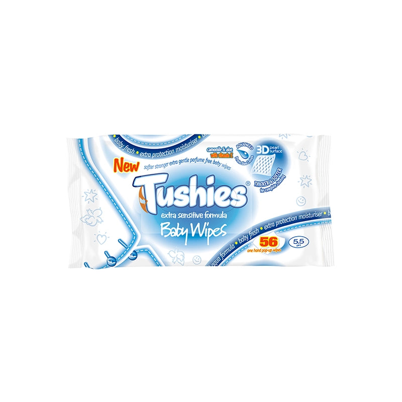 Tushies Baby  Wipes Sensitive 56's