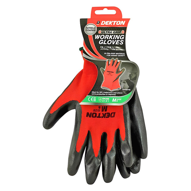 DEKTON ULTRA GRIP WORKING GLOVES MED SIZE 8
