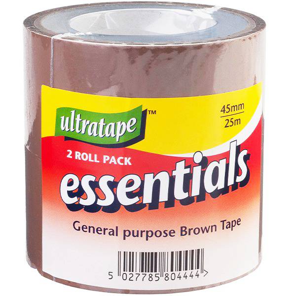 Ultratape Brown Buff Tape 45mm x 25mm 2pk