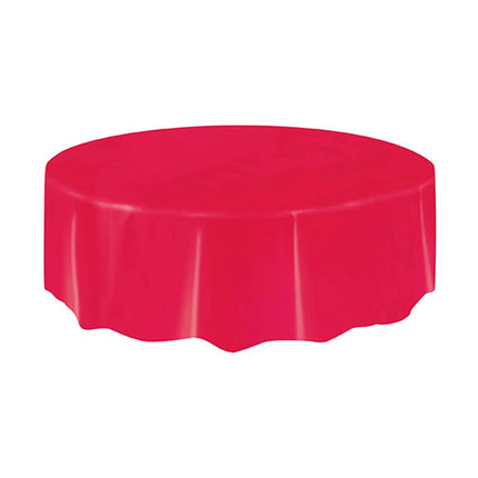 Unique Table Cover Red Round 84in