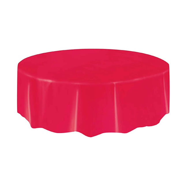 Unique Table Cover Red Round 84in