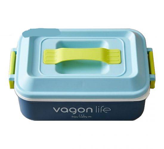 Vagonlife Single Layer Portable Lunch Box with Cutlery 1L Asst