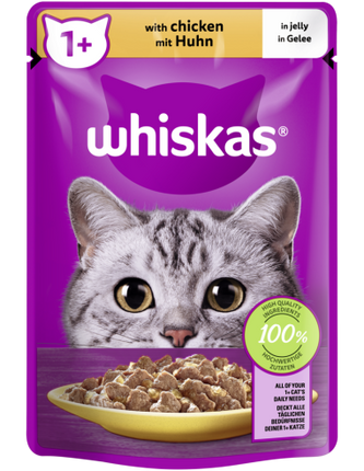 Whiskas 1+ Cat Food Pouch Chicken in Jelly 85g