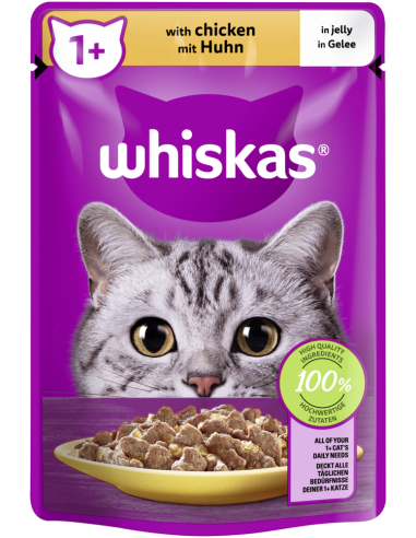 Whiskas 1+ Cat Food Pouch Chicken in Jelly 85g