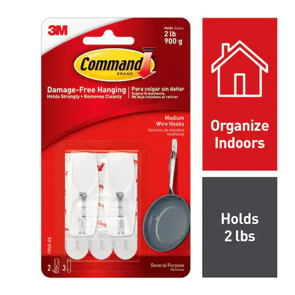 Command Hooks Medium 2pk Wire Toggle