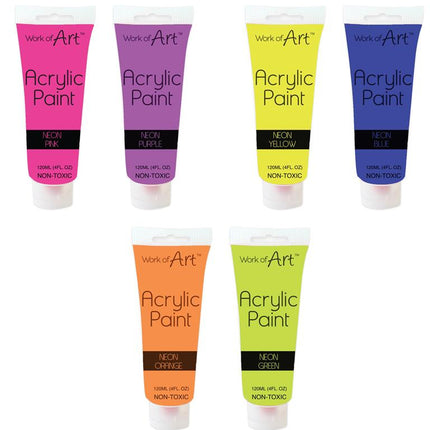 Work Of Art Acrylic Paint 4oz Neon Yellow