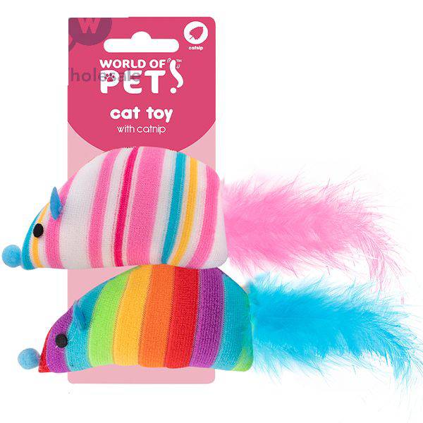 World Of Pets Catnip Rainbow Mouse Cat Toy