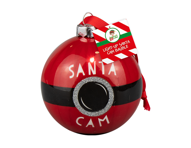 Christmas Light Up Santa Cam Bauble