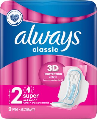 Always Classic Sanitary Napkins Maxi 9's