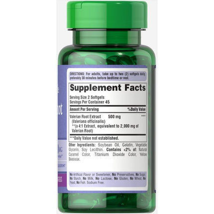 Puritan's Pride Valerian Root Extract 1000mg Softgels 90
