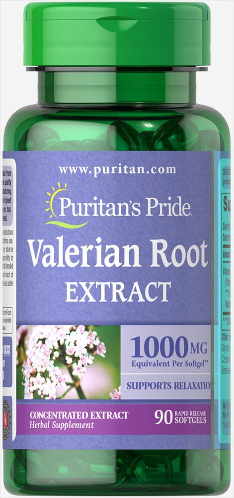 Puritan's Pride Valerian Root Extract 1000mg Softgels 90