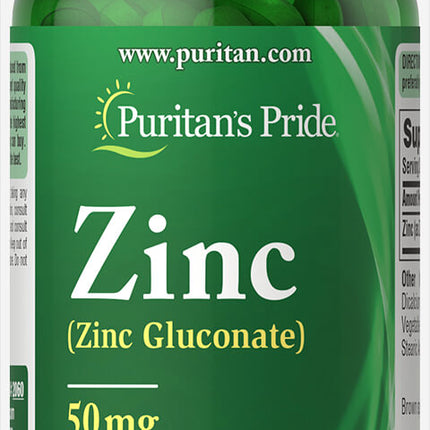 Puritan's Pride Zinc 50mg Caplets 100's