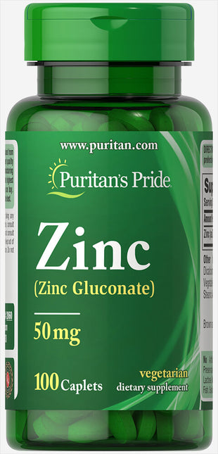 Puritan's Pride Zinc 50mg Caplets 100's