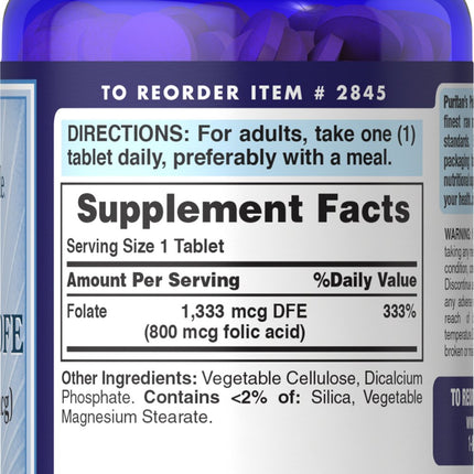 Puritan's Pride Folate 1333mcg DFE