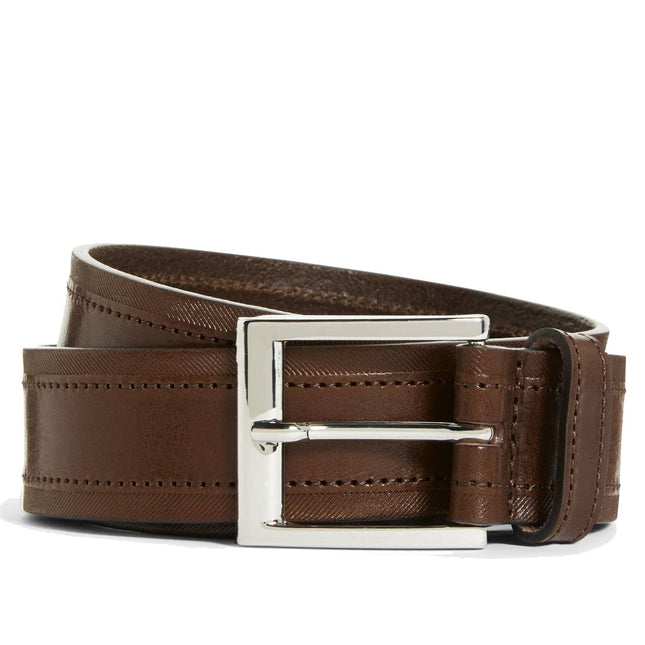 Men's Belt Stitch Detail Brown XXL