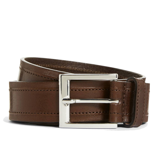 Men's Belt Stitch Detail Brown XXL