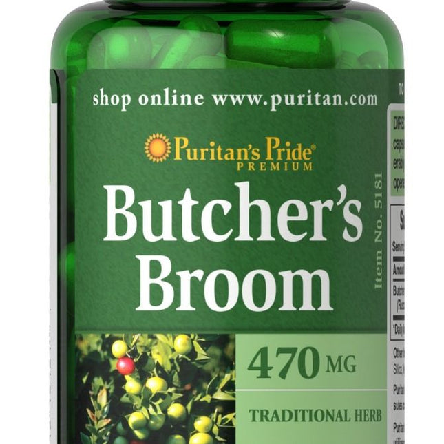 Puritan's Pride Butcher's Broom 470mg Capsules 100
