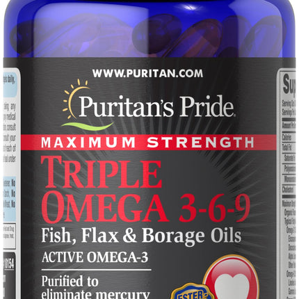 Puritan's Pride Triple Omega 3-6-9 Softgels 60's