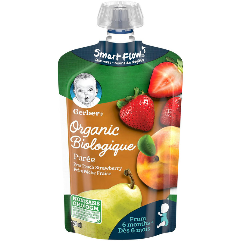 Gerber Organic 2nd Foods Pear Peach S/Berry 99g