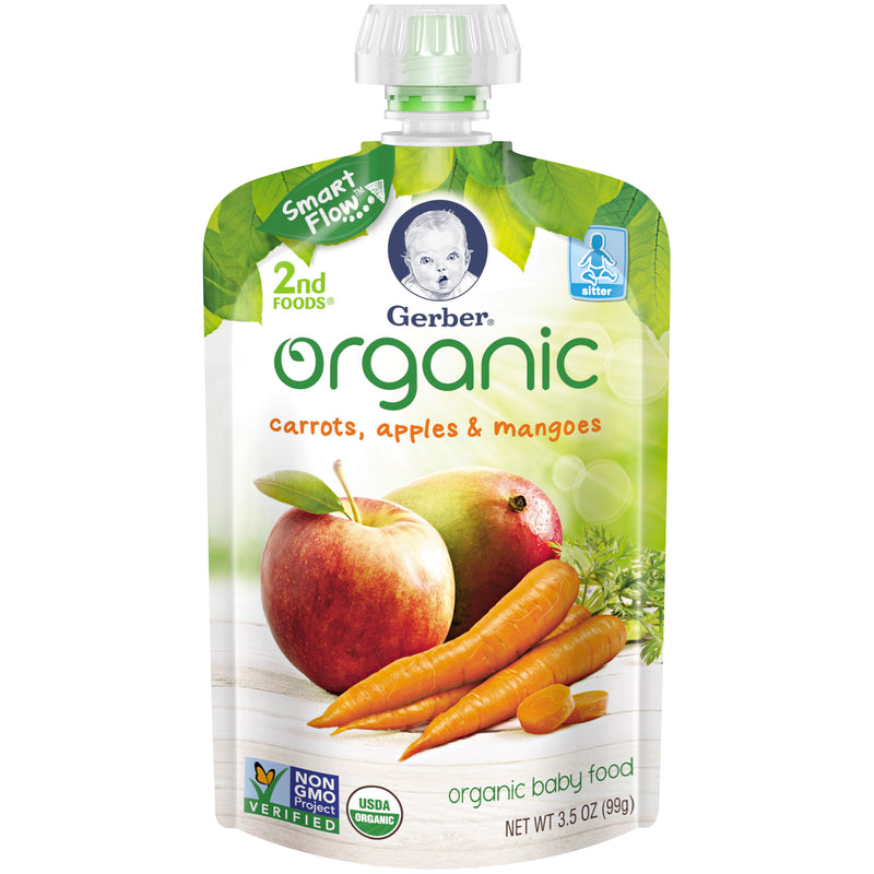 Gerber organic 2nd Foods Carrot Apple Mango 99g