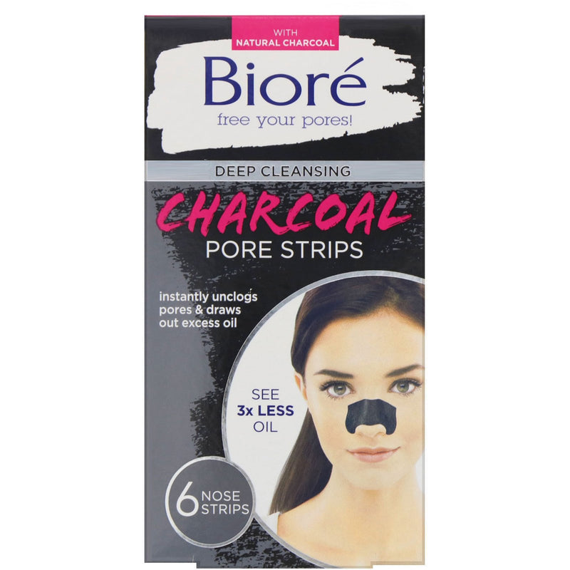 Biore Charcoal Pore Strip 6 nose Strips